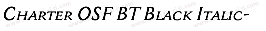 Charter OSF BT Black Italic字体转换